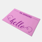 HALLO Gepersonaliseerde familienaam Welkom Mat Paa (Schuin)