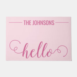HALLO Gepersonaliseerde familienaam Welkom Mat Pin