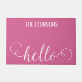 HALLO Gepersonaliseerde familienaam Welkom Mat Pin