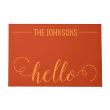 HALLO Gepersonaliseerde familienaam Welkomstmat Si