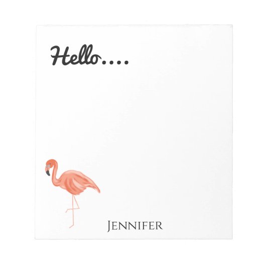hallo, gepersonaliseerde Flamingo Notitieblok (Voorkant)