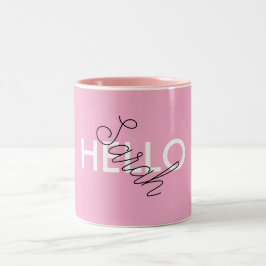 Hallo Gepersonaliseerde roze "?" Mok met Custom