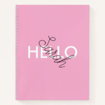 Hallo Gepersonaliseerde roze "?" Notitieboek met C
