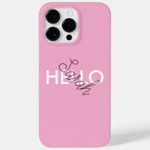 Hallo Gepersonaliseerde roze "?" telefoonhoes met 