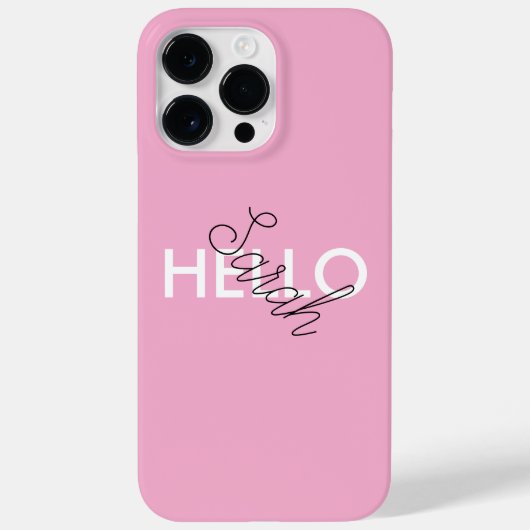 Hallo Gepersonaliseerde roze "?" telefoonhoes met Case-Mate iPhone Case (Achterkant)