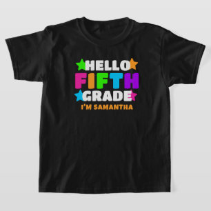 Hallo Gepersonaliseerde? Vijfde klas student Kinde T-shirt