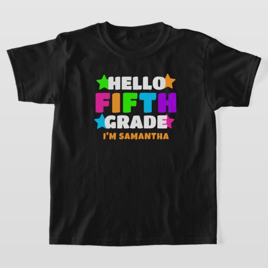Hallo Gepersonaliseerde? Vijfde klas student Kinde T-shirt (Laagn)