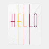 Hallo Gestreepte veelkleurige moderne typografie Fleece Deken (Voorkant)