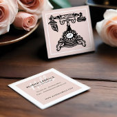 Hallo getrokken | Blush Roze Antiek Telefoon Mono Vierkante Visitekaartje