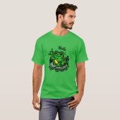 Hallo getrokken | Kikker op Lily Pad Hand getrokke T-shirt (Voorkant volledig)