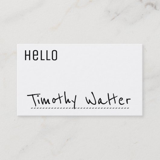 Hallo getrokken | Naam Kaart Visitekaartje (Voorkant)