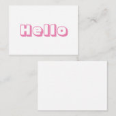hallo, gewaagde, moderne, roze witte kaart (Voorkant / Achterkant)