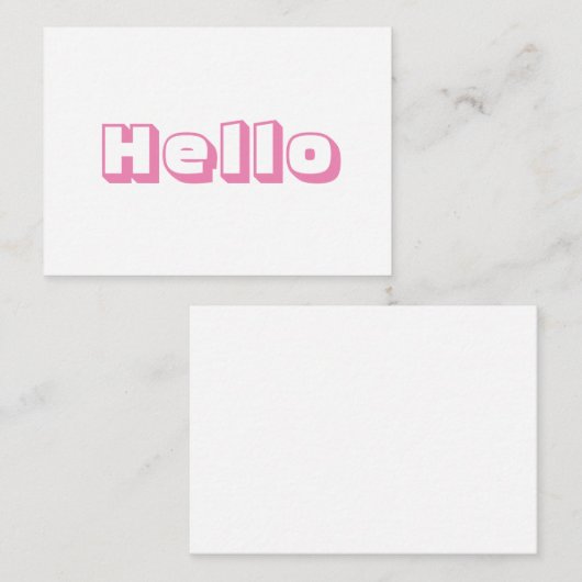 hallo, gewaagde, moderne, roze witte kaart (Voorkant / Achterkant)