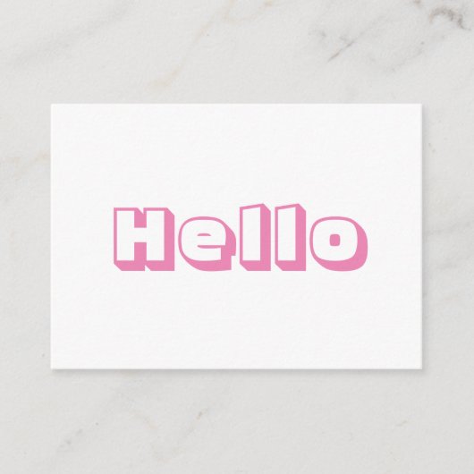 hallo, gewaagde, moderne, roze witte kaart (Voorkant)
