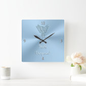 hallo geweldig met Ice Blue Rising Phoenix Emblem Vierkante Klok (Huis)