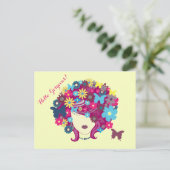 hallo, geweldig! Mooie Vloerdame Briefkaart (Staand voorkant)