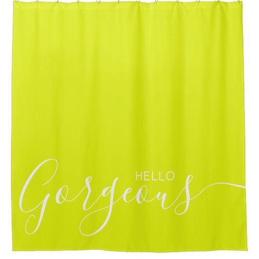 hallo geweldige Chartreuse White Modern Douchegordijn (Voorkant)
