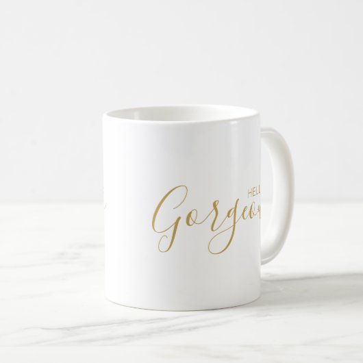 hallo geweldige Gold Script Modern Coffee Mok (Voorkant rechts)