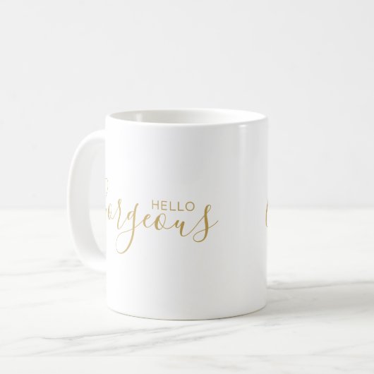 hallo geweldige Gold Script Modern Coffee Mok (Voorkant links)
