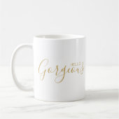 hallo geweldige Gold Script Modern Coffee Mok (Links)