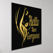 hallo geweldige Lady Face Drawing Typografie Gold Folie Afdrukken (Laagn)