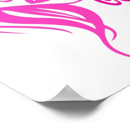 hallo geweldige Lady Face Drawing Typografie Small Poster (Hoek)