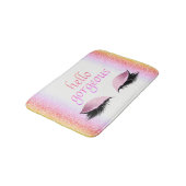 hallo geweldige Makeup Eyelashes Roze Glitter Girl Badmat (Gekanteld)