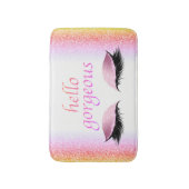 hallo geweldige Makeup Eyelashes Roze Glitter Girl Badmat (Voorkant Verticaal)