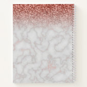 hallo geweldige Roos Gold Marble Ombre Glitter Gla Notitieboek (Achterkant)
