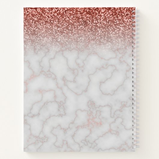 hallo geweldige Roos Gold Marble Ombre Glitter Gla Notitieboek (Achterkant)