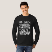 Hallo Geweldige Winslow Funny Voornaam T-shirt (Voorkant volledig)