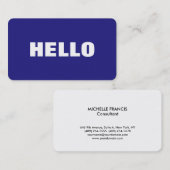 hallo Gewoon eenvoudige, schone, witte, profession Visitekaartje (Voorkant / Achterkant)