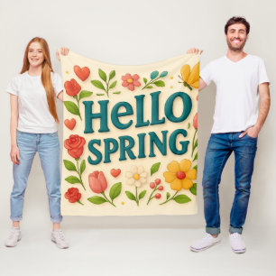 Hallo Gezellig in de lente – "De lente" Fleece Deken