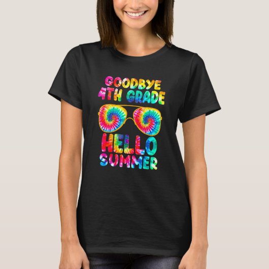 Hallo Gift Laatste dag van school afscheid 4e klas T-shirt (Voorkant)