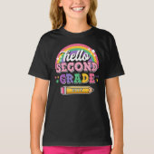 Hallo Girly Rainbow 2e klas met jaar T-shirt (Voorkant)