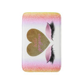 hallo Glam Makeup Eyelashes Gold Heart Badmat (Voorkant Verticaal)
