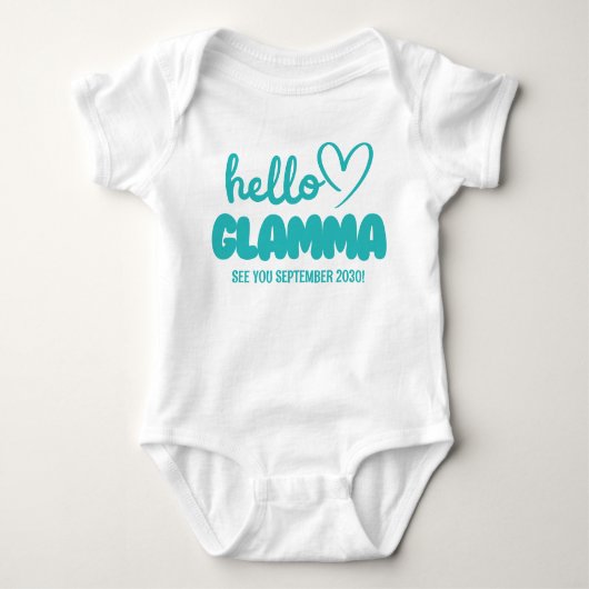 Hallo Glamma | Baby onthullen zwangerschapsaankond Romper (Voorkant)