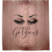 hallo - Glamoureuze Eyelashes - Roos Gold Douchegordijn (Voorkant)