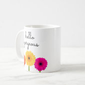hallo Glanzend Gerbera Daisies Girly Chic Floral Koffiemok (Voorkant links)