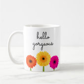 hallo Glanzend Gerbera Daisies Girly Chic Floral Koffiemok (Links)