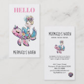 *~* HALLO Glitter Mermaid op Zee Turtle Visitekaartje (Voorkant / Achterkant)