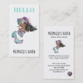 *~* HALLO Glitterende Zeemeermin Zeeschildpad Visitekaartje (Voorkant / Achterkant)