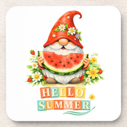 Hallo Gnome Zomer Bier Onderzetter (Voorkant)