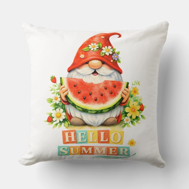 Hallo Gnome Zomer Kussen (Voorkant)