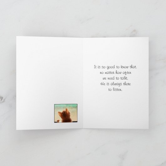 hallo God, ik ben weer een poesje met een binnenve Kaart (Binnen)