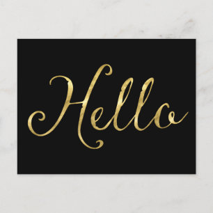 Hallo Gold Black Glam Briefkaart