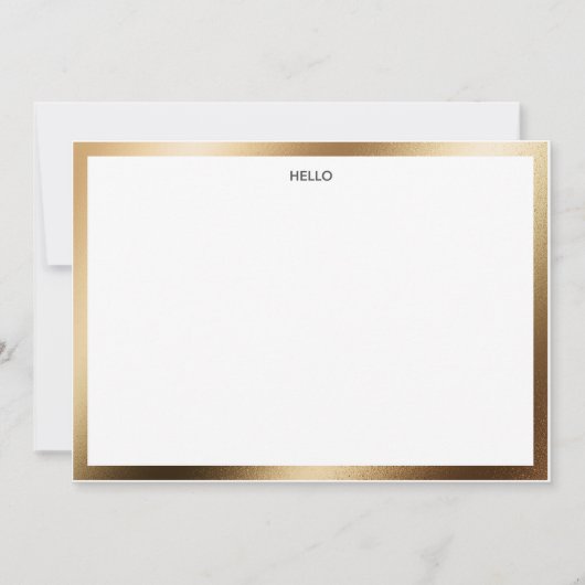 hallo Gold Border Notecard Notitiekaartje (Voorkant)