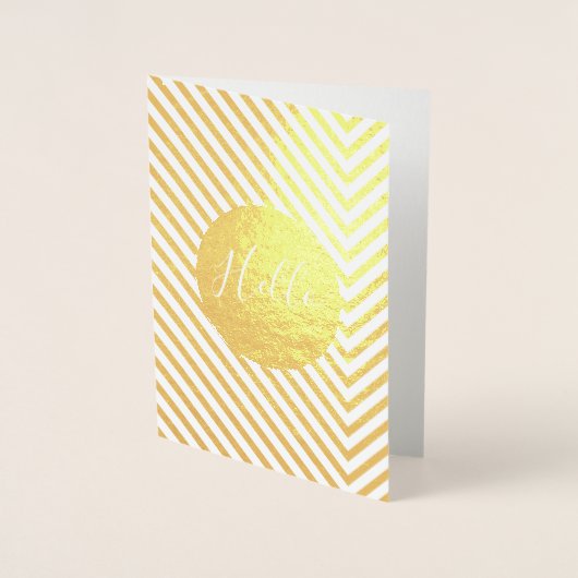 Hallo Gold Chevron Folie Kaarten (Voorkant)