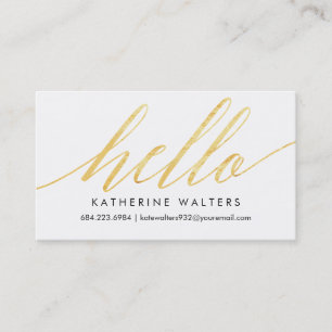Hallo Gold Faux Foil-visitekaartje Contactkaartje