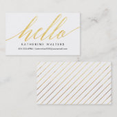 Hallo Gold Faux Foil-visitekaartje Contactkaartje (Voorkant / Achterkant)
